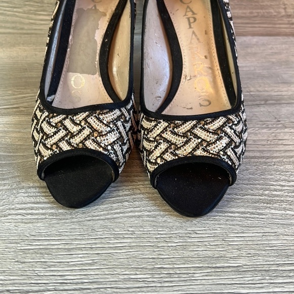 Caparros open toe sparkle black white and gold heels size 6 - Picture 6 of 15